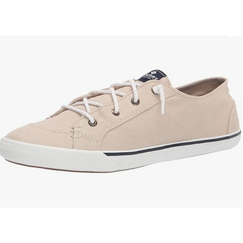 NWT SPERRY Womens Top-Sider Lounge Sneaker 8.5 Sand Slip On Beachy Canvas Preppy